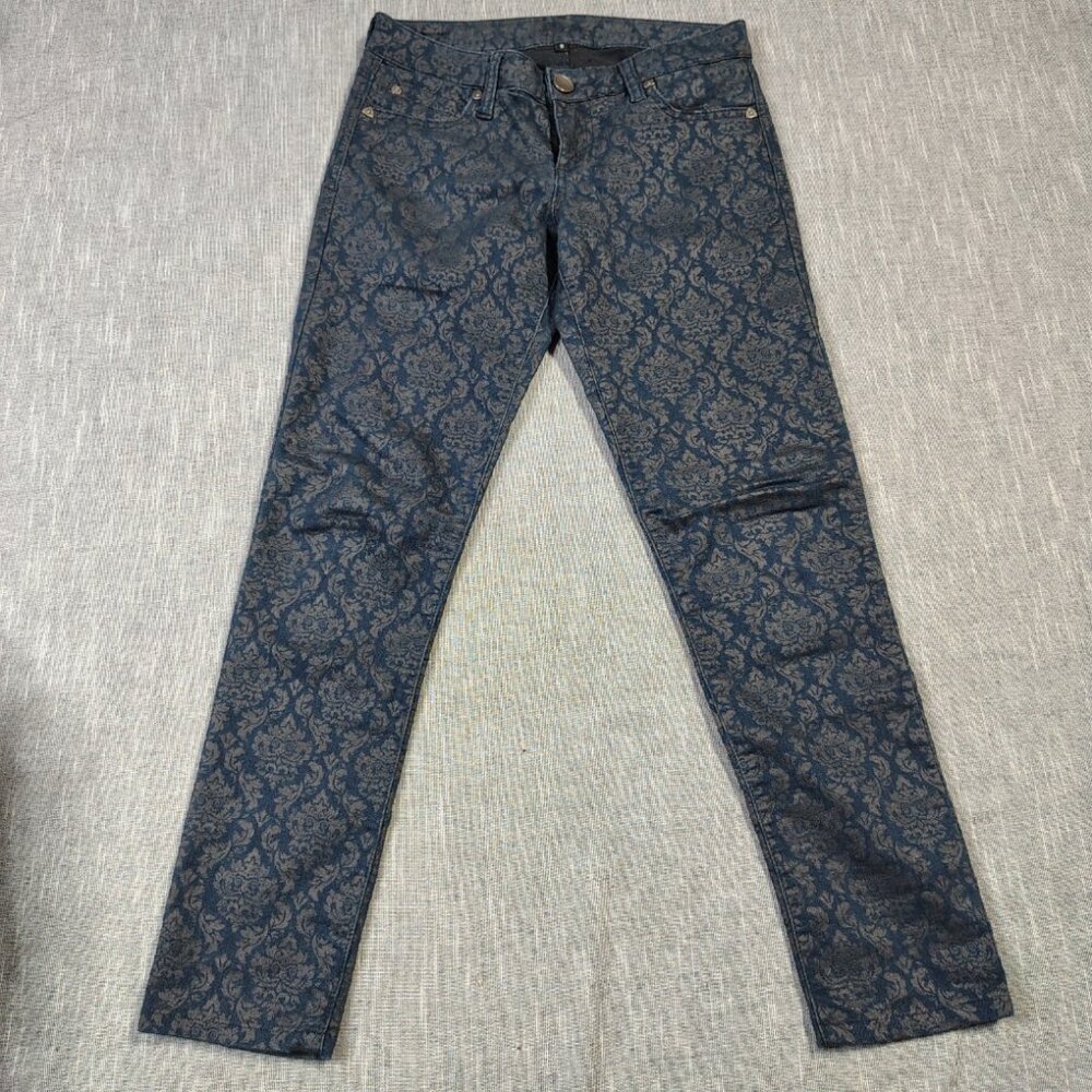 Kut from the Kth KP691MB9 Womens Size 2 (28x28) Dark Wash Gray Floral Pattern